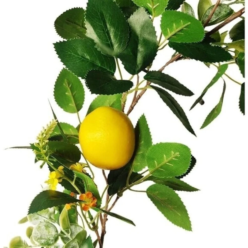 Lemon Garland 6ft Green Yellow Orange Fruit Vine Spring Summer Decor NIP